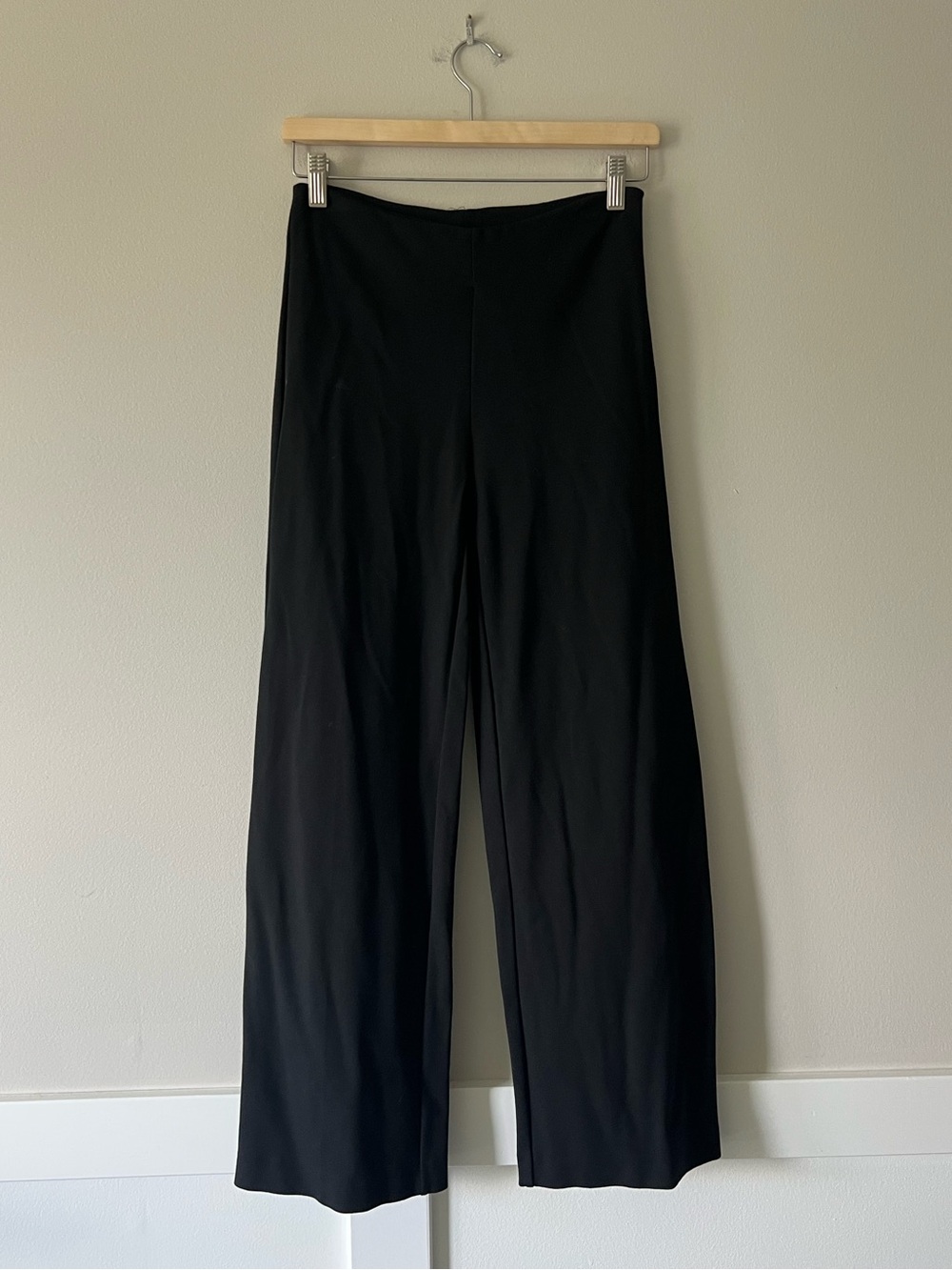 J. McLaughlin Black Wide Leg Pants Size 0 Pull On Stretch Minimalist